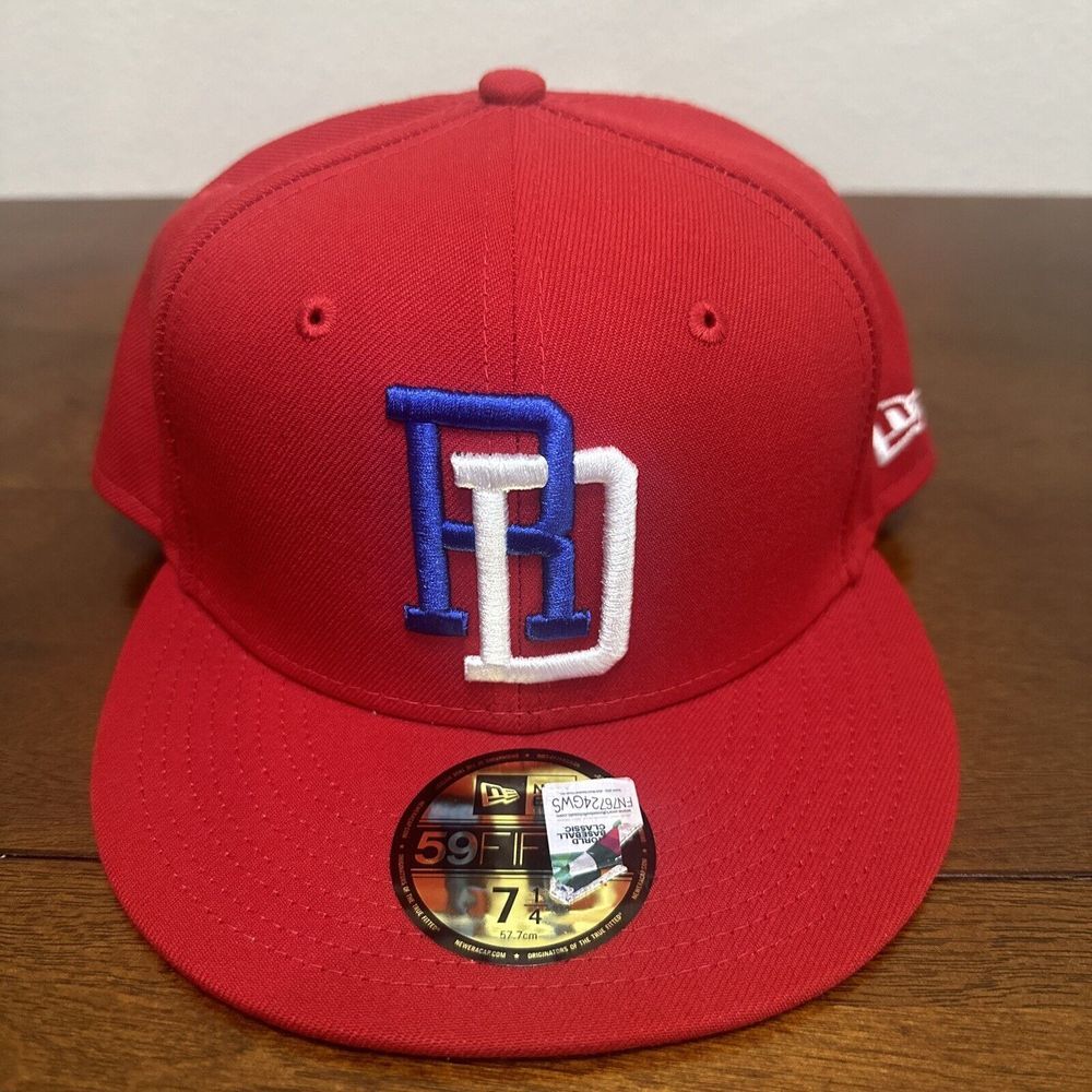 NEW ERA 59FIFTY 5950 FITTED HAT‎ DOMINICAN REPUBLIC RED WORLD CLASSIC SIZE 7-1/4